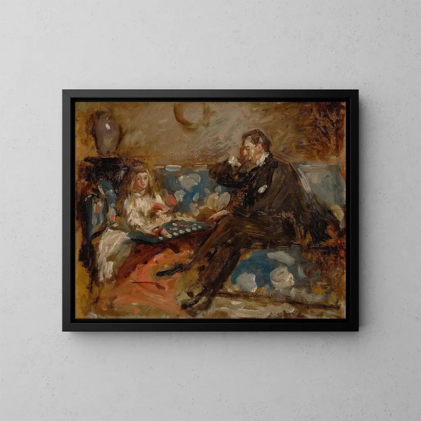 Hugh Hammersley en zijn dochter Eve - Henry Tonks — ingelijst kunstwerk aan de muur