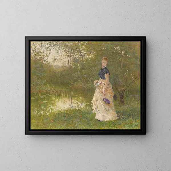 naast de waterlelievijver - Henry Towneley Green — ingelijst kunstwerk aan de muur