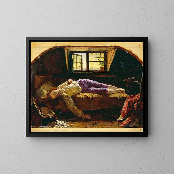 De Dood van Chatterton - Henry Wallis — ingelijst kunstwerk aan de muur