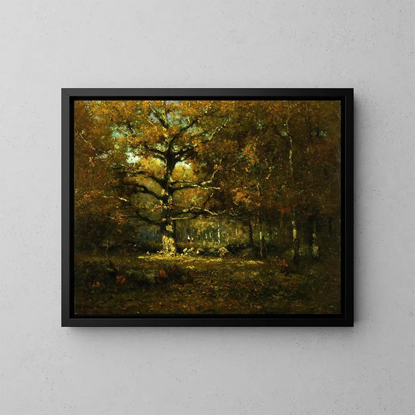 Houten schilderij van Connecticut - Henry Ward Ranger — ingelijst kunstwerk aan de muur