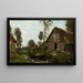 Landschap zonder titel met huis en boot - Henry Ward Ranger — ingelijst kunstwerk aan de muur