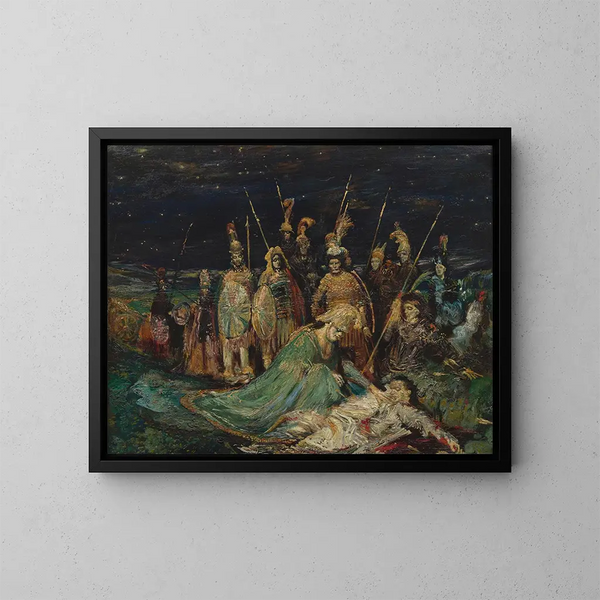 Alexandre huilend Darius - Henry de Groux — ingelijst kunstwerk aan de muur