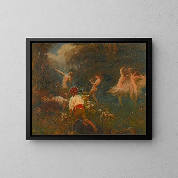 Vintage eerste schets voor de ochtend schilderij - Herbert James Draper — ingelijst kunstwerk aan de muur