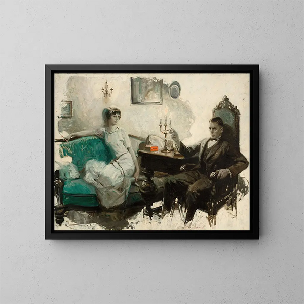 Contemplatie - Herbert Morton Stoops — ingelijst kunstwerk aan de muur