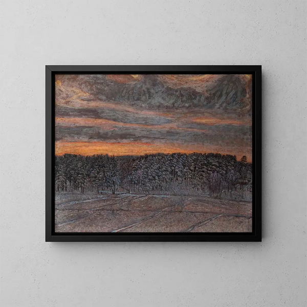 Sneeuwlandschap - Herman Norrman — ingelijst kunstwerk aan de muur