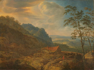 Herman Saftleven - Mountainous Landscape with Farm.webp
