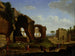 Een Romeins uitzicht op de ruïnes van de tempel van Venus en Rome met het Colosseum en de Arc de Constantin - Herman van Swanevelt — weergave van het kunstwerk