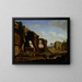 Een Romeins uitzicht op de ruïnes van de tempel van Venus en Rome met het Colosseum en de Arc de Constantin - Herman van Swanevelt — ingelijst kunstwerk aan de muur