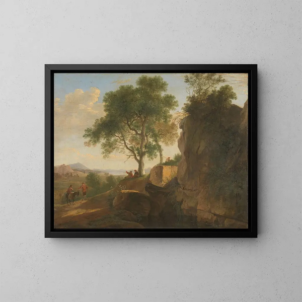 Italiaans landschap - Herman van Swanevelt — ingelijst kunstwerk aan de muur