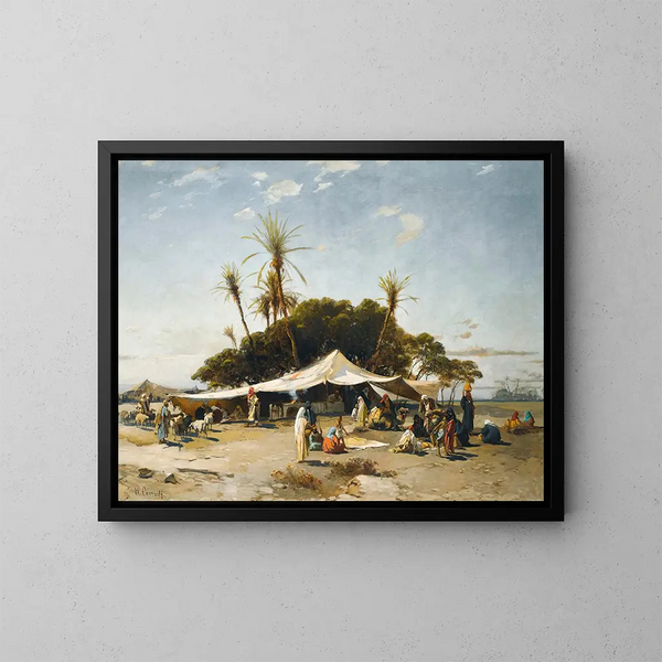 Een kamp in de woestijn - Hermann David Salomon Corrodi — ingelijst kunstwerk aan de muur