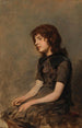 Een jonge vrouw zittend - Hermann Giesel — weergave van het kunstwerk