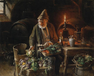 Hermann Kern - Gemsehndler im Weinkeller.webp