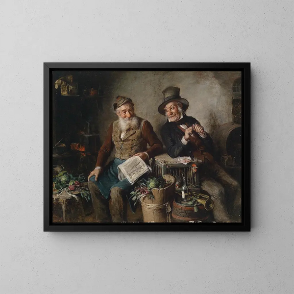 Goede vrienden - Hermann Kern — ingelijst kunstwerk aan de muur