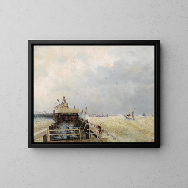 Haven in Oostende - Hermann Ottomar Herzog — ingelijst kunstwerk aan de muur