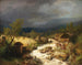 Molentje aan een beek - Hermann Ottomar Herzog — weergave van het kunstwerk