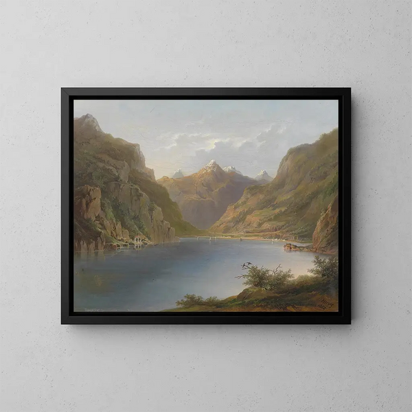 Lac des Quatre-Cantons - Hermann Ottomar Herzog — ingelijst kunstwerk aan de muur