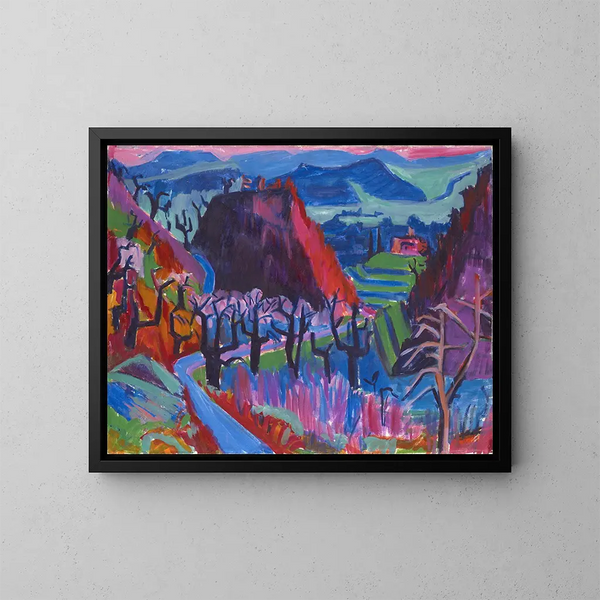 Landschap met kastanjebomen - Hermann Scherer — ingelijst kunstwerk aan de muur