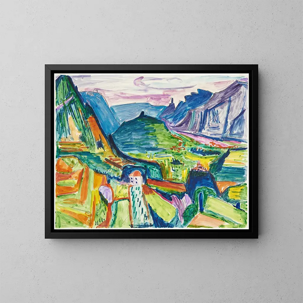 Landschap Tessinoise bij Chiasso - Hermann Scherer — ingelijst kunstwerk aan de muur