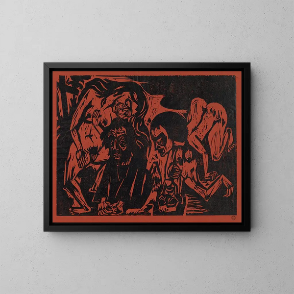 La Tentatie van Antoine - Hermann Scherer — ingelijst kunstwerk aan de muur