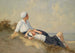 Moeder en dochter op het strand - Hermann Seeger — weergave van het kunstwerk