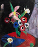 Natuurschilderij met bloemen op zwarte achtergrond II - Hermann Stenner — weergave van het kunstwerk