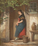 Meisje onder de wijnrank - Hermann Werner — weergave van het kunstwerk