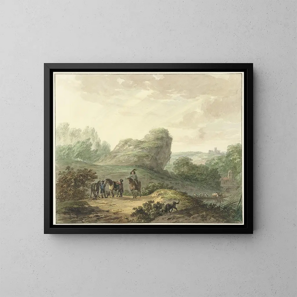 Landschap met ruiters - Hermanus Numan — ingelijst kunstwerk aan de muur