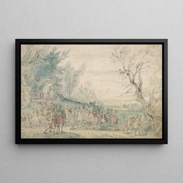 Hermitage Meester - Gewapende ruiters bij een boszoom.webp