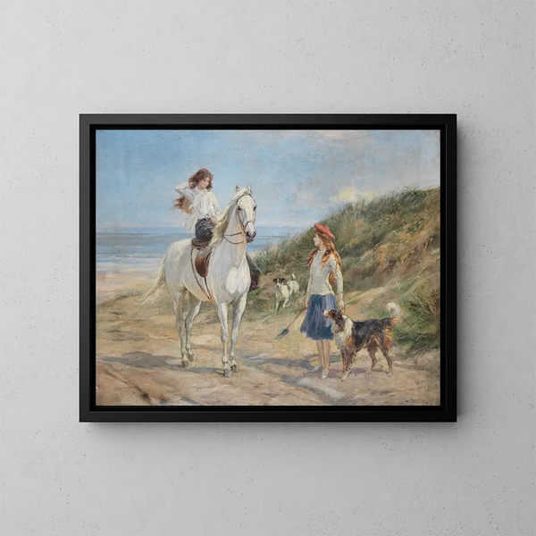 Vakantietijd - Heywood Hardy — ingelijst kunstwerk aan de muur
