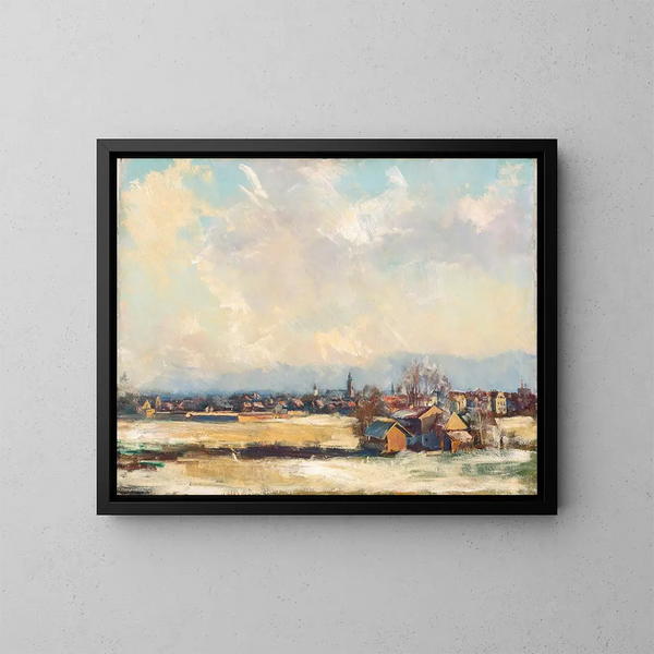 Rosenheim en winter - Hiasl Maier-Erding — ingelijst kunstwerk aan de muur