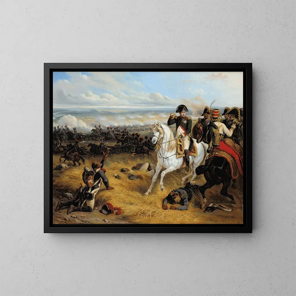 Napoleon bij Wagram - Hippolyte Bellangé — ingelijst kunstwerk aan de muur