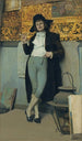 Jonge man met pijp - Hippolyte Dominique Berteaux — weergave van het kunstwerk