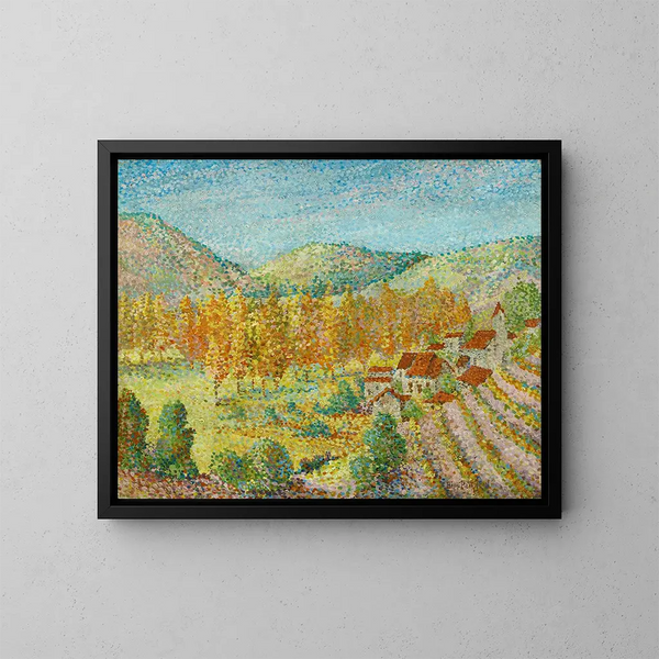 wijngaard in het zuiden van Frankrijk - Hippolyte Petitjean — ingelijst kunstwerk aan de muur