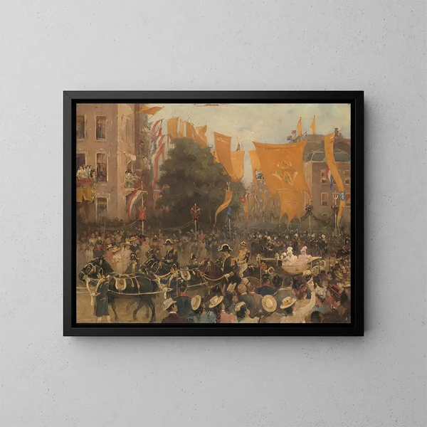 L'entrée de la reine Wilhelmine à Amsterdam en 1898 - Hobbe Smith — ingelijst kunstwerk aan de muur