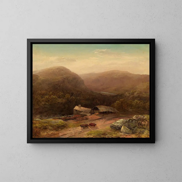 in de vallei van de Housatonic - Homer Dodge Martin — ingelijst kunstwerk aan de muur