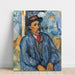 Reproductie van het schilderij van een man in een blauwe blouse - Paul Cézanne