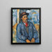 Reproductie van het schilderij van een man in een blauwe blouse - Paul Cézanne