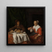 Man en vrouw aan een maaltijd - Gabriel Metsu — ingelijst kunstwerk aan de muur
