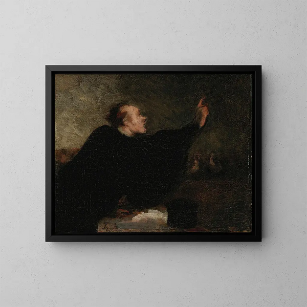 Advocaat die pleit - Honoré Daumier — ingelijst kunstwerk aan de muur