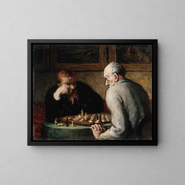 Schakers - Honoré Daumier — ingelijst kunstwerk aan de muur