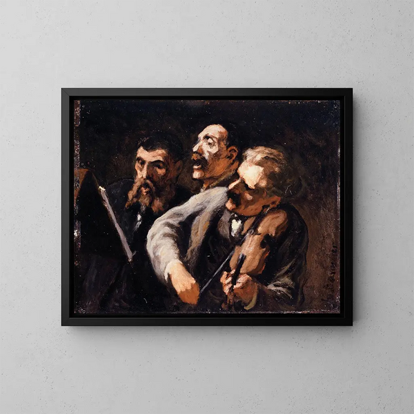 Trio d'amateurs - Honoré Daumier — ingelijst kunstwerk aan de muur