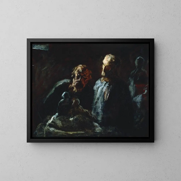 Twee beeldhouwers - Honoré Daumier — ingelijst kunstwerk aan de muur