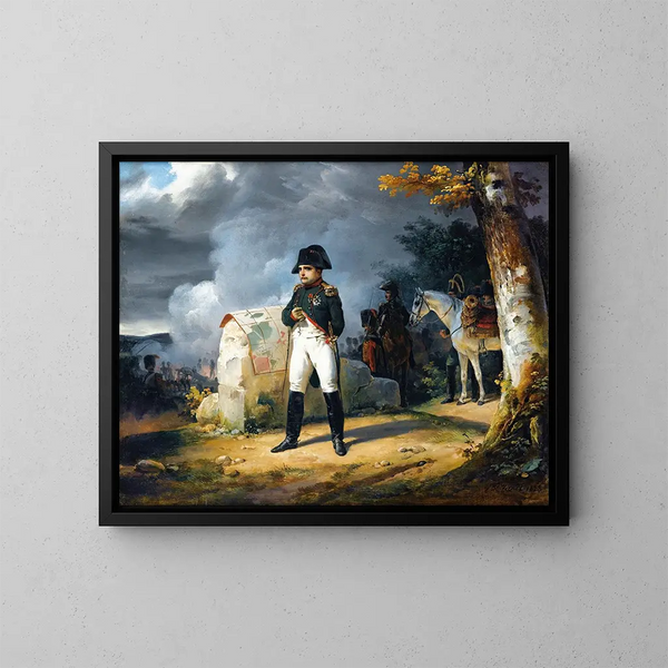 Napoleon Schilderij in Charleroi, juni 1815 - Horace Vernet — ingelijst kunstwerk aan de muur
