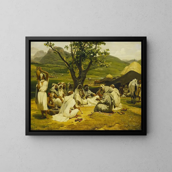 De Arabische Verteller - Horace Vernet — ingelijst kunstwerk aan de muur