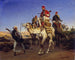 L'artiest en zijn metgezellen die door de woestijn reizen - Horace Vernet — weergave van het kunstwerk