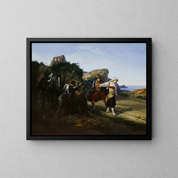 De verraderlijke bandiet - Horace Vernet — ingelijst kunstwerk aan de muur