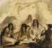 Ziekenhuis Indianen die communiceren met tekens - Alfred Jacob Miller — weergave van het kunstwerk