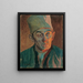 Man with a fur hat - Hubert Landa — framed artwork on a wall
