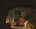 Een familie in een grot - Hubert Robert — weergave van het kunstwerk