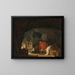 Een familie in een grot - Hubert Robert — ingelijst kunstwerk aan de muur
